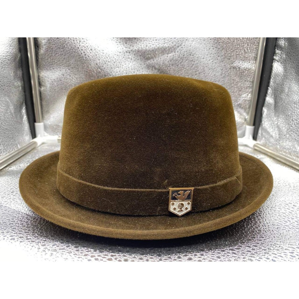 Bianchi Harvard 40 Fedora Mens 7 1/4 Brown Felt Velvet Continental Styling Hat